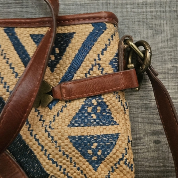 Lucky Brand Maya Jute Hippie Crossbody Bucket Bag Purse - Picture 5 of 9